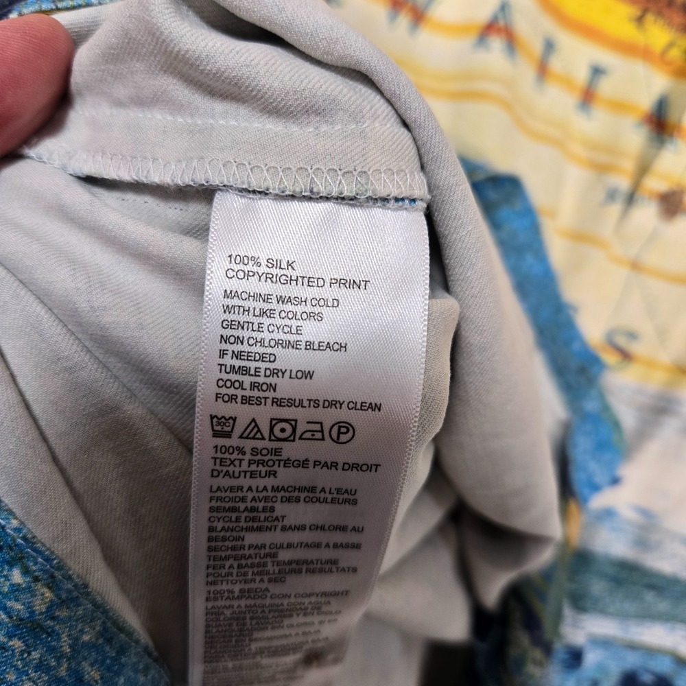 Tommy Bahama Silk Hawaiian Islands coordinates graphic silk Shirt Mens large - Picture 7 of 8